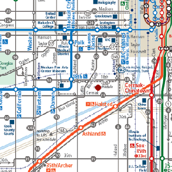 Chicago transit map of area